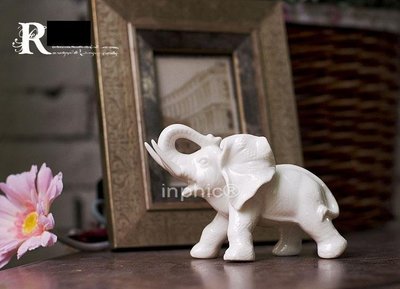 INPHIC-白色對象陶瓷擺飾 裝飾工藝品 大象歐式裝飾擺飾