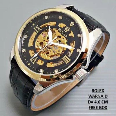 現貨熱銷-Rolex 自動男士手錶羅馬皮革錶帶免費盒獨家