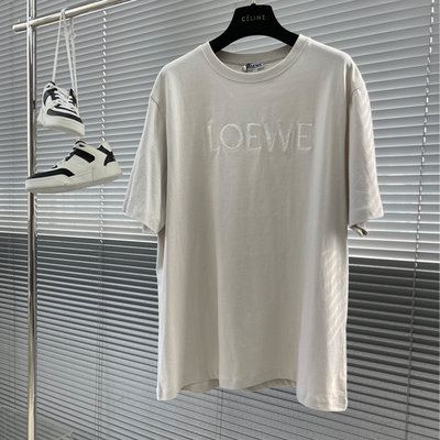 『名品站』Loewe短袖T恤 英倫風型男圓領T恤 原單大牌 專櫃精品字母logo刺繡寬鬆T恤8AT822