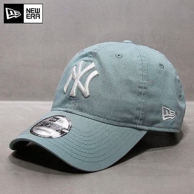 小Z代購#NewEra帽子夏天女紐亦華MLB棒球帽軟頂大標NY鴨舌帽豆沙綠彎檐帽
