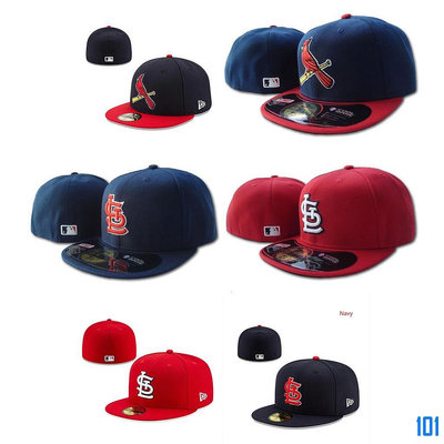 101潮流MLB Cardinals 聖路易紅雀 棒球帽 男女通用 平沿帽 嘻哈帽 運動帽 時尚 全封閉帽子 尺寸帽