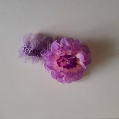 寵物領巾 紫色扶桑花 領結 領巾 (中小型犬)