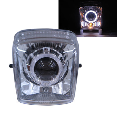 卡嗶車燈 適用於 YAMAHA 山葉 Cuxi  Motorcycles 摩托車 光導LED光圈 魚眼 大燈 電鍍