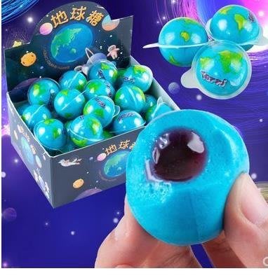 藍色地球軟糖 夾心爆漿3d地球糖糖果韓國網紅地球儀軟糖20顆