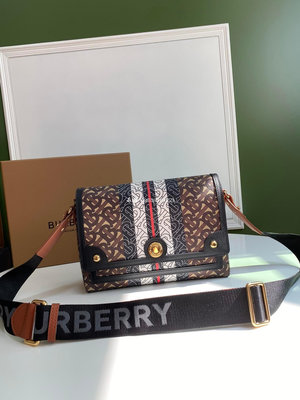 二手Burberry 環保帆布材質肩背包