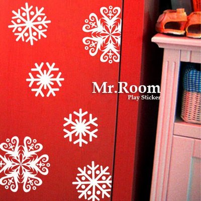 ☆ Mr.Room 空間先生創意 壁貼 雪花(HD003) 聖誕節佈置 精品 櫥窗 背景貼 玻璃窗貼 卡點西德
