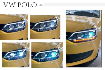 小傑車燈精品--全新 VW 福斯 POLO 2011-2014 類TIGUAN式樣 導光 方向燈跑馬 大燈