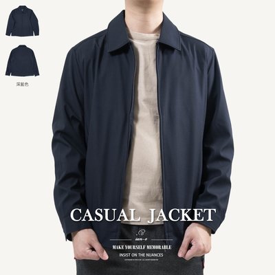 休閒外套 薄外套 有領外套 夾克外套 薄內裡外套 深藍色外套Casual Jackets(312-8126)男sun-e