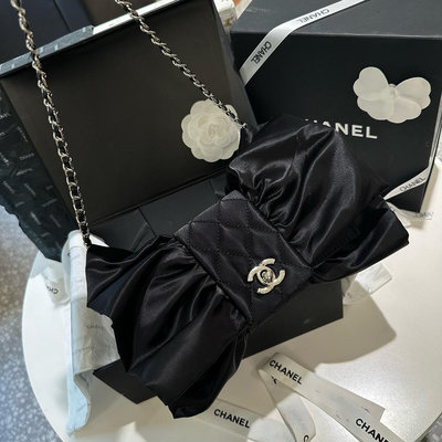 【二手】    折疊禮盒包裝 香奈兒蝴蝶結晚宴包  Chanel 1 23a高級手工