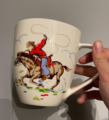 中古回流瓷器凱撒cath kidston手繪賽馬騎術馬克杯