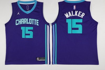肯巴·沃克 (Kemba Walker) NBA夏洛特黃蜂隊 紫色 球迷版 球衣15號