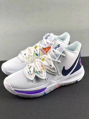 Nike Kyrie 5 白色 彩色 笑臉 時尚 籃球鞋 AO2919-101 男鞋