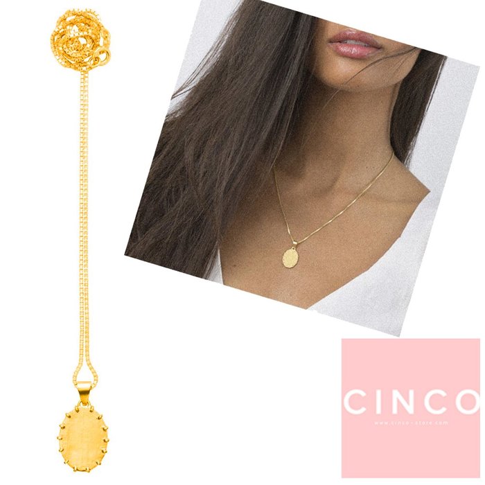 葡萄牙精品 CINCO 台北ShopSmart直營店 Amelia necklace 24K金硬幣項鍊 簡約橢圓款