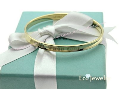 《Eco-jewelry》【Tiffany&amp;Co】經典款 18K金1837系列窄版手環~專櫃真品 未使用