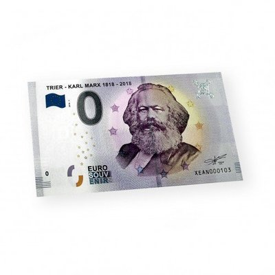 紀念 馬克思 馬克斯 200歲冥誕 德國 0€ 0歐元 零歐元 紙幣