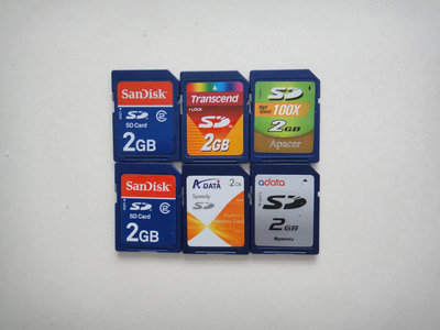 【康泰典藏】SD 2GB 記憶卡~Transcend SanDisk  Apacer...等~全部6片便宜賣