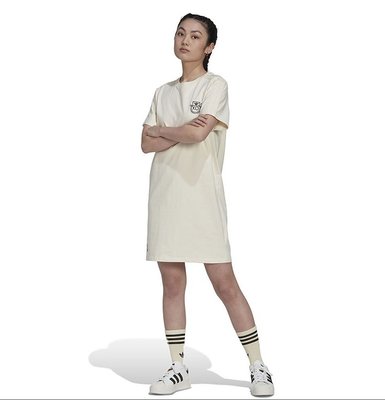 【Japan】adidas x Andre Saraiva 女款 三葉草 米白 洋裝 短袖 Mr.A 聯名 HK5222