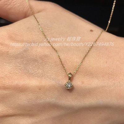 日本訂製18k金10分單鑽鑽石項鍊 agete Va 輕珠寶 風格