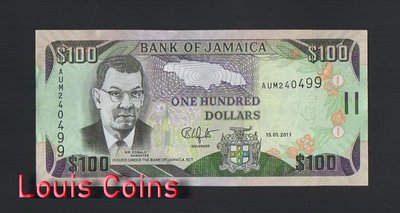 【Louis Coins】B794-JAMAICA-2011牙買加紙幣 100 Dollars