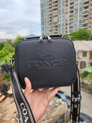 小鹿美國代購 COACH CJ796 新款男女同款真皮牛皮單肩斜挎相機包 附購証