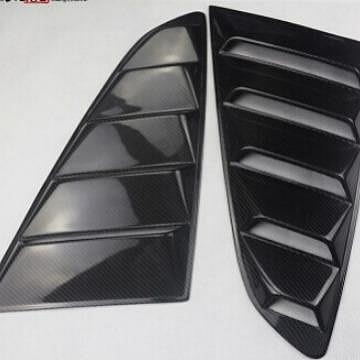 汽車配件 汽車尾翼 適用于14-21款福特野馬后窗碳纖維百葉窗飾 后側窗百葉窗飾板