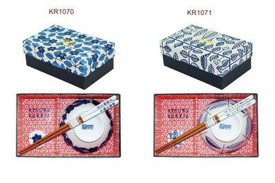 《散步生活雜貨-廚房散步》日本製 KRUUNU KUKKIA 日式北歐風 飯碗+筷子+筷架 禮盒 - 兩款選擇