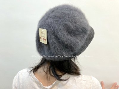 MIT台灣製造 日本百貨專櫃輕量帽70%安格拉兔毛+15%羊毛wool海毛帽附貝雷帽護耳帽羊毛帽保暖帽報童帽 鐵灰