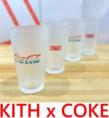 BLACK全新KITH x COCA COLA可口可樂餐車POP UP限定非賣品COKE毛玻璃彩虹漸層玻璃杯