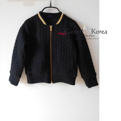 Gentil Korea 美國代購 TOMMY 4T 黑色月桂刷毛 金邊圓領 夾克外套