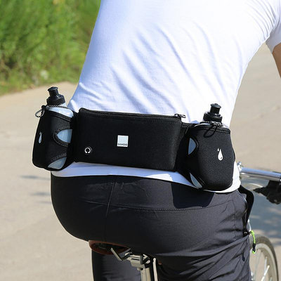 SAHOO 戶外運動健身腰包跑步手機腰包防水腰帶包多功能包帶水壺