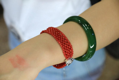 🍁尊榮典藏紅珊瑚極致華美💥💢高級感動的紅珊瑚  天磨GTX 40 紅珊瑚奢華編織手鍊