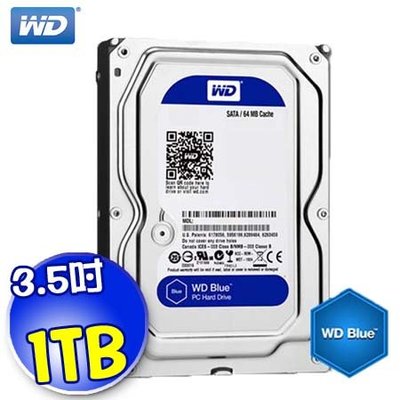 威騰 WD 3.5吋 1TB 藍標 7200轉 SATA 硬碟 1000GB 1T 桌上型硬碟