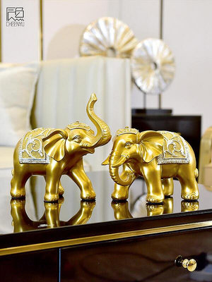 現貨 大象擺件輕奢高檔辦公室裝飾品客廳玄關代創意招財鎮宅工藝