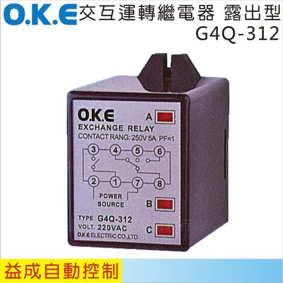 【益成自動控制材料行】OKE交互運轉繼電器 露出型G4Q-312