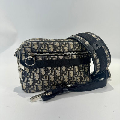【一元起標 06/05】Christian Dior  迪奧  藍緹花帆布相機包 肩背包 側背包 時尚百搭 品牌包包