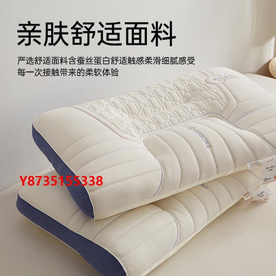 枕頭五星級店頸椎專用蠶絲乳膠枕頭枕芯家用一對睡眠護頸枕整頭