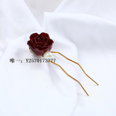 髮簪XIAO XI純手工原創設計小王子的玫瑰花發簪個性復古簡約氣質發飾髮釵