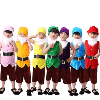 【小點點】七個小矮人六一兒童演出服白雪公主舞蹈課本劇小矮人表演服裝