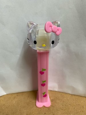 PEZ kitty 凱蒂貓 水晶頭 透明 二手玩具（無糖果）