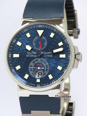 台北腕錶 Ulysse Nardin 雅典 Maxi Marine Blue Wave 263-68 藍鋼機芯 187579