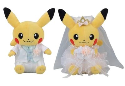 鼎飛臻坊 Pokemon  寶可夢 皮卡丘 婚禮擺設 西式風 結婚娃娃 壓床娃娃 車頭娃娃 日本正版