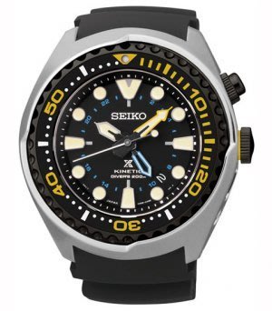 【金台鐘錶】SEIKO PROSPEX 人動/冷凍鮪魚GMT藍寶石橡膠帶腕錶黑 SUN021 P1/5M85-0AB0D
