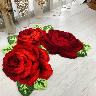【鄰家Life】地板地毯浴室廚房美麗的玫瑰地毯家居裝飾防滑-新款221015