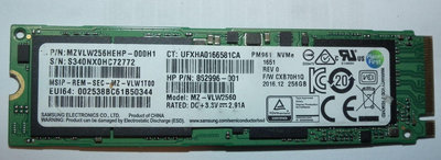 三星SSD 256GB PM961 M.2 NVMe SAMSUNG 固態硬碟256G HP