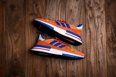Adidas ZX500 RM Boost“SON GOKU”ZX500百搭復古慢跑鞋“麂皮針織橙藍悟空”D97046