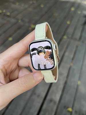 IS原裝錶帶 適用applewatch7真皮蘋果手錶錶帶iwatch654軟牛皮透氣小蠻腰潮牌