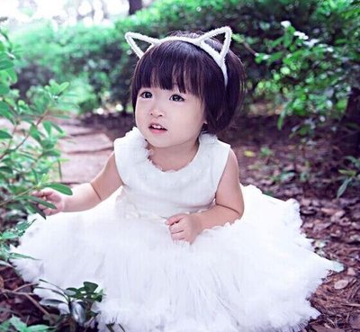 女寶造型服~白色小禮服【含頭飾】╭。☆║團拍║攝影║嬰兒寫真║☆。╮０５６