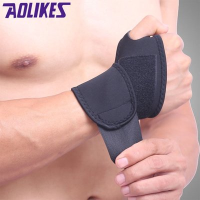 aolikes 黑色款 可調式 高透氣 護掌 運動護腕 手腕束帶 加壓纏繞護腕 舉重 纏繞護腕 籃球 網球