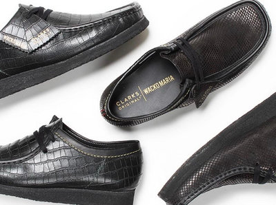 CLARKS ORIGINALS X WACKO MARIA LEATHER WALLABEE 聯名款 蛇紋 鱷魚紋 皮鞋 帆船鞋。太陽選物社