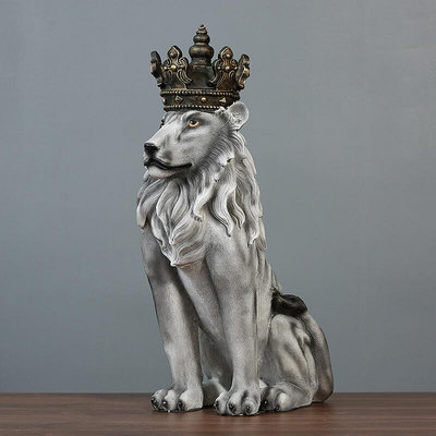 落地獅子擺件北歐客廳電視櫃裝飾品簡約辦公室藝術品